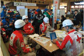 Photograph of the situation of disaster management center indoor operation training