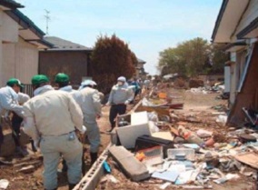 志愿者活动状况的图片 (2011年东日本大地震)