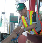 Photograph of toll collection from customers