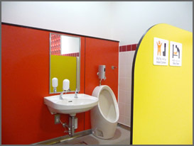 Image of installing a urinal for children