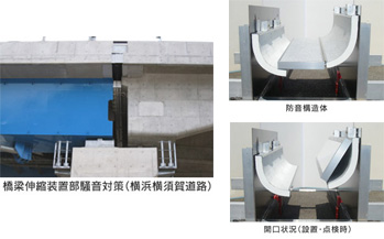 Photo of soundproof structure of bridge expansion device