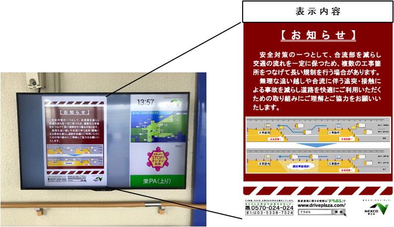 Image image of display contents of notification by digital signage