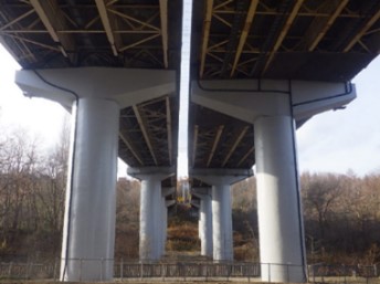 札樽自動車道　朝里川橋補修工事の写真
