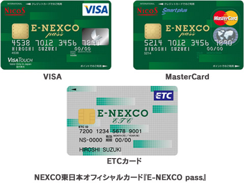 VISA、MasterCard、ETCカードのイメージ画像