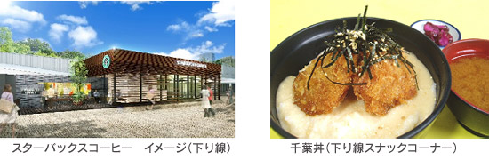 スターバックスコーヒー　イメージ（下り線）と千葉丼（下り線スナックコーナー）の画像のイメージ画像