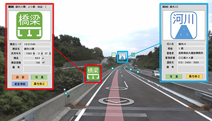 Image of bridge name, crossing river information, history of disaster / accident, etc. tagged on the image and saved