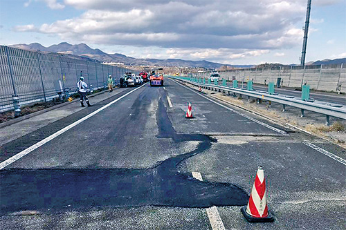 2022年3月17日　応急復旧後の状況（発災16時間後 通行止め解除）のイメージ画像