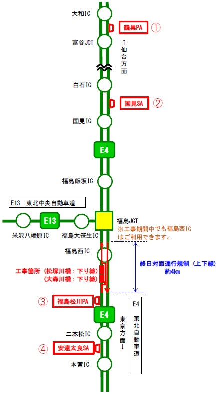 渋滞情報を提供している休憩施設