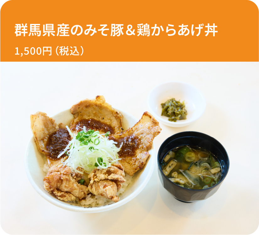 群馬県産のみそ豚＆鶏からあげ丼