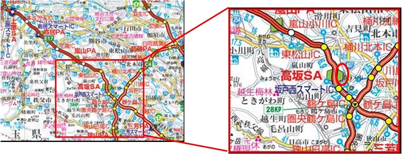 [E17]関越自動車道高坂SA（上線）位置圖的圖像圖像