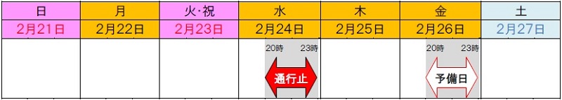 通行止め日時のイメージ画像
