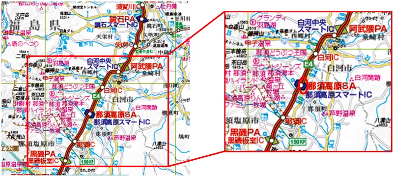 【E4】東北自動車道　那須高原SA（上り線）位置図のイメージ画像