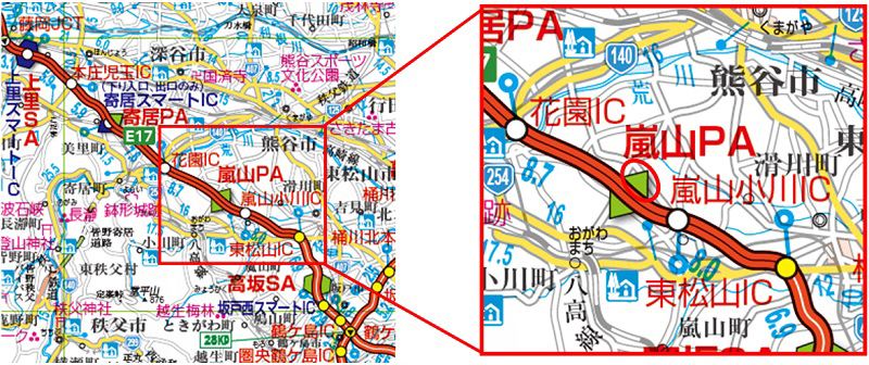 【E17】関越自動車道 嵐山PA(上り線)位置図のイメージ画像