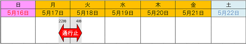通行止め日時のイメージ画像