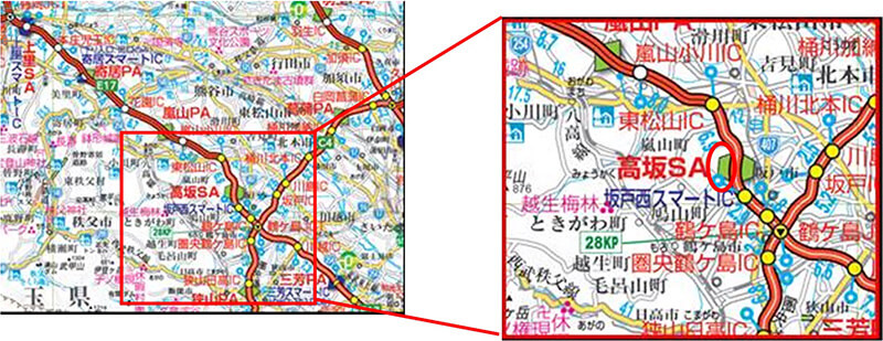 【E17】関越自動車道　高坂SA（下り線）位置図のイメージ画像