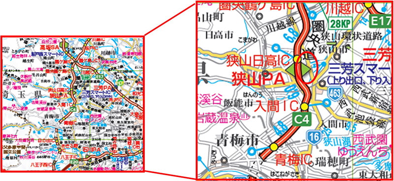 【C4】首都圏中央連絡自動車道　狭山PA（内回り）位置図のイメージ画像
