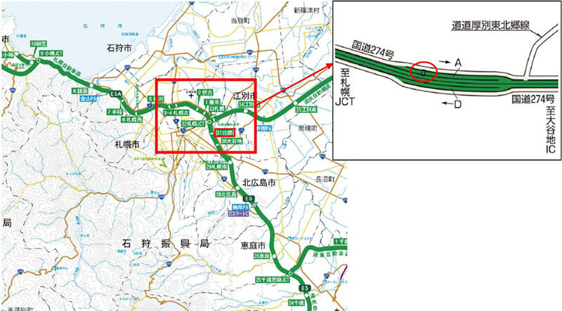 北郷料金所位置図のイメージ画像
