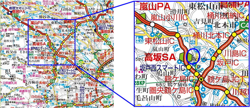 [E17]関越自動車道高坂SA（上线）位置图的图像图像