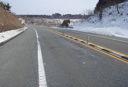 ภาพถ่าย [สถานการณ์ความเสียหายของพื้นผิวถนน]