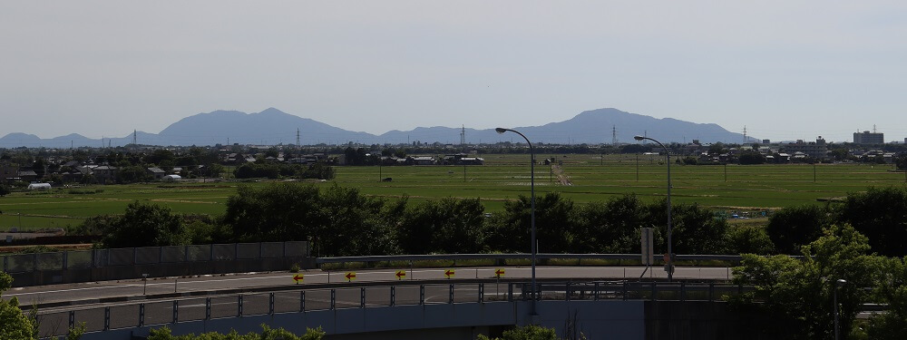 NEXCO東日本新潟支社新潟管理事務所の屋上から観た亀田郷の田園地帯の風景の写真