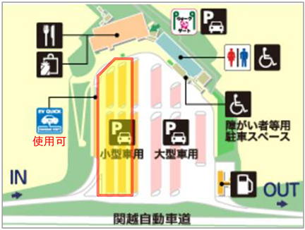 Conceptual image of plan view of Takasaka service area In-bound line