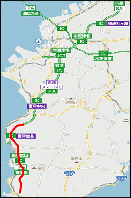 富津館山道路　富津竹岡IC～富浦IC（上下線）のイメージ画像