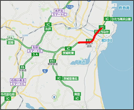 東水戸道路　水戸南IC～ひたちなかIC（上下線）のイメージ画像