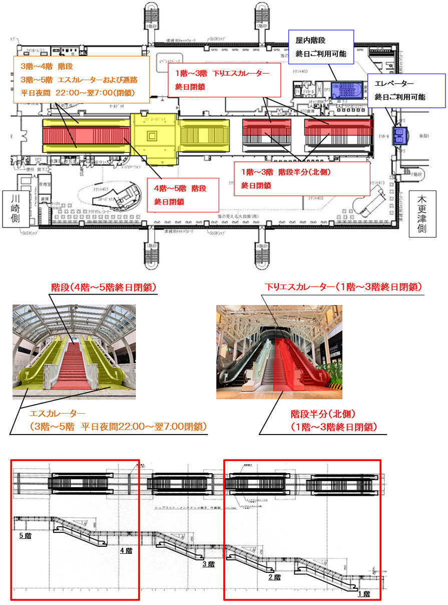 海ほたるPA　1階～3階、3階～5階のイメージ画像