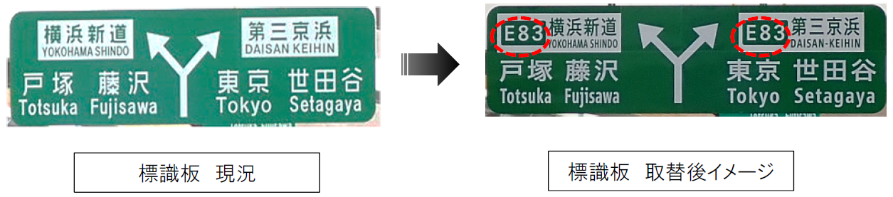 標識板現況と取替後のイメージ画像
