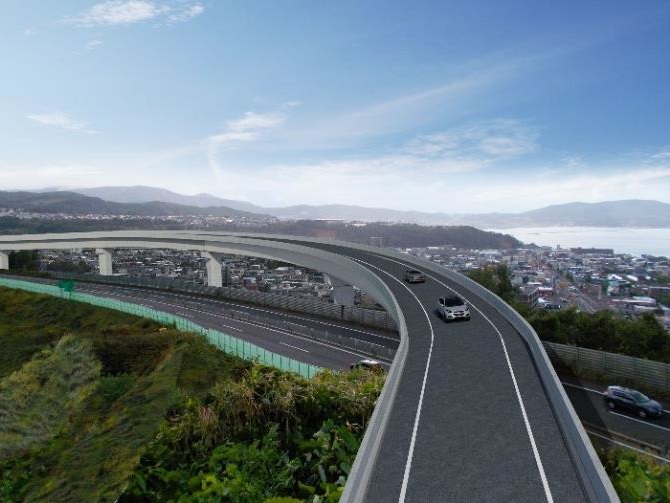 小樽ジャンクション 小樽方面→余市方面ランプ(完成イメージ)のイメージ画像