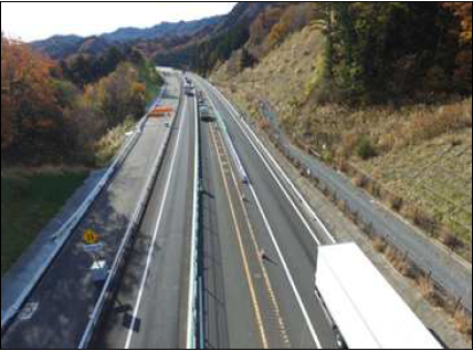 ① Photo of additional lane construction