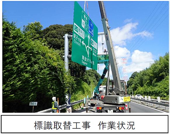 工事概要　標識取替工事　作業状況の写真