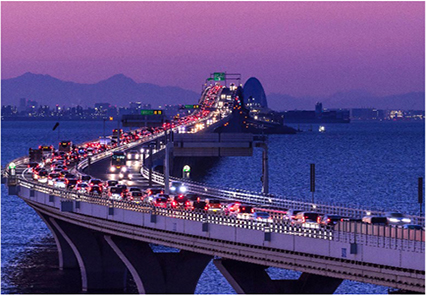 令和元年（平成31年）　東京湾アクアラインの交通量及び渋滞回数　≪上り線≫の写真