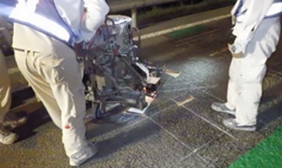 逆走対策　作業状況の写真