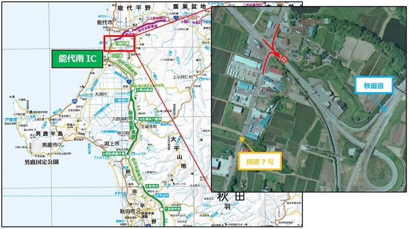 Image image of Akita Expressway Noshiro Minami IC night closure detailed drawing