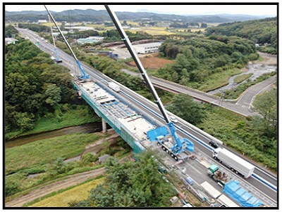 【対面通行規制状況】の写真