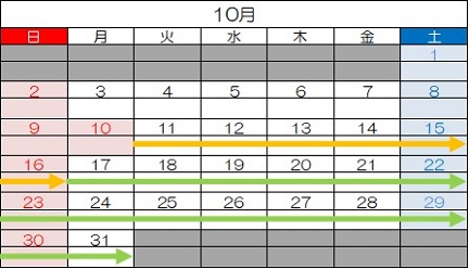 交通規制期間（10月）のイメージ画像