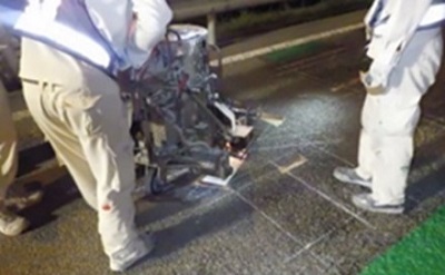 逆走対策工事　作業状況の写真