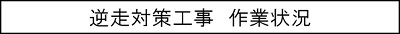 逆走対策工事　作業状況のキャプションのイメージ画像