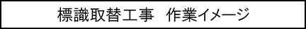 標識取替工事　作業イメージキャプションのイメージ画像