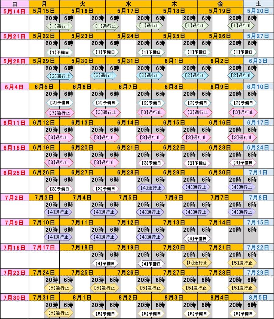 通行止め日時のイメージ画像