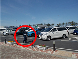 Image of placement of parking lot control staff