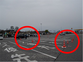 Image image of securing large vehicle parking