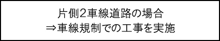 片側2車線道路の場合　⇒車線規制での工事を実施のキャプションのイメージ画像