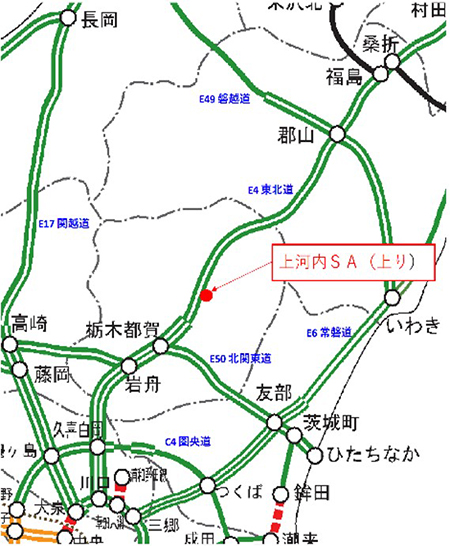 รูปที่ 3 รูปภาพแผนที่สถานที่ Kamikawachi SA (ขึ้นไป)