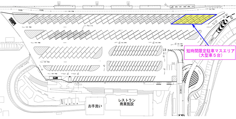 Kamikawachi SA In-bound Line Image of the maintenance status of "Short-term limited parking space"