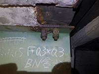 Photo of bolt corrosion (close visual inspection)
