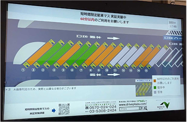 ＜休憩施設内モニターへの情報提供（案）＞の写真