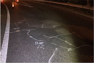 舗装損傷状況の写真