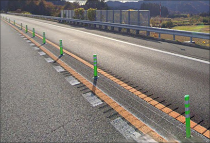 車線区分柵設置工　施工前写真の写真